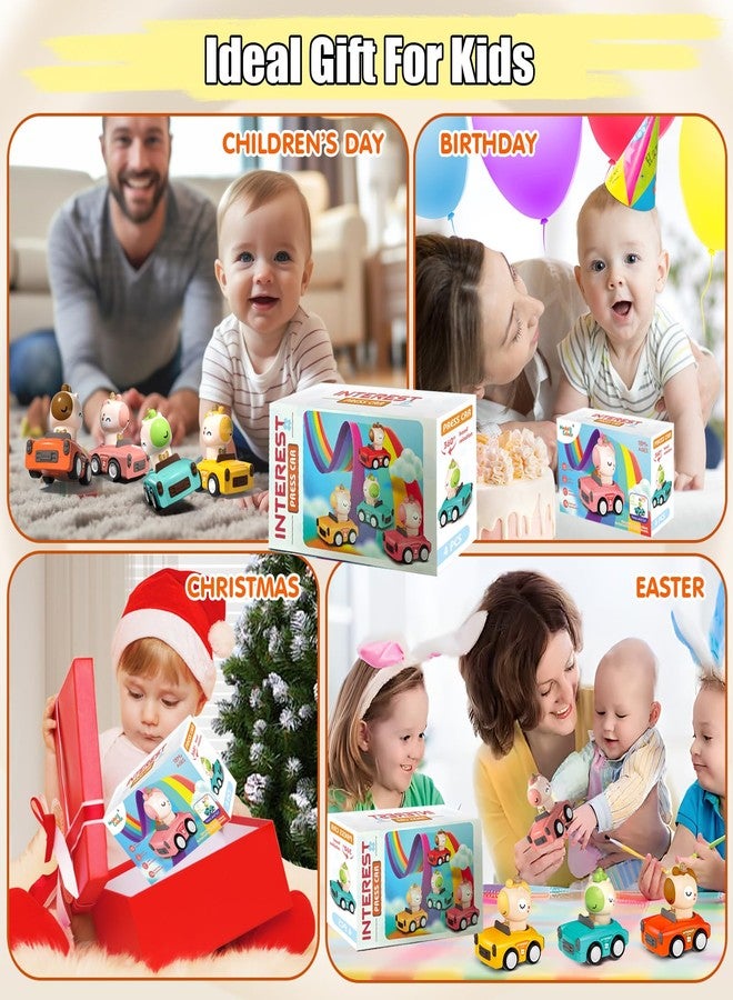 SUPVIB Press to Go Friction Inertia Car, Animal Toddler Toy Cars 1-3, Infant 6-9-12-18 Month Play Figure Vehicle Set, 1st Birthday Valentine's Day Gift for 1-2 Year Old Boy Girl - Image 2
